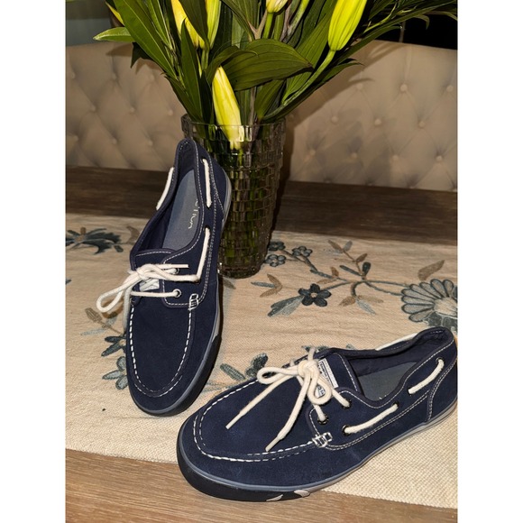 Nautica Other - Nautica Mens Navy Suede Boat Shoes Lace Up Size 9 NM238F